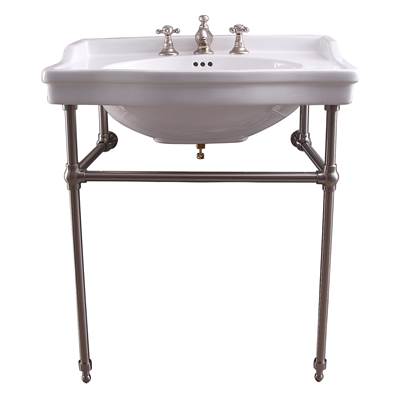 Barclay Cali 24" Lavatory Console - 8" Widespread - White in Brushed Nickel