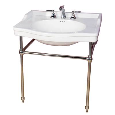 Barclay Ensal 30" Console - 1-Hole - White in Brushed Nickel