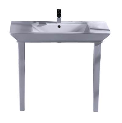 Barclay Opulence Console 39-1/2" - Rectangular Bowl - 1-Hole in White
