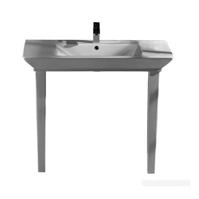 Barclay Opulence Console 39-1/2" - Rectangular Bowl - 8" Widespread in White