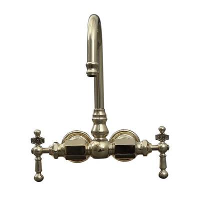Barclay Freestanding Tub Filler - Code Spout - Metal Lever Handles - 3.6 GPM in Polished Nickel