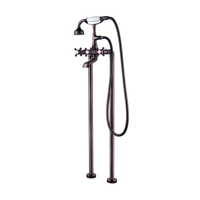 Barclay Freestanding Tub Faucet - 6" Straight Body - Hand Shower - 6.9 GPM in Oil Rubbed Bronze