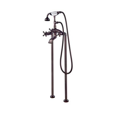 Barclay Freestanding Tub Faucet - 8" Curved Body - Hand Shower - 7.4 GPM in Oil Rubbed Bronze