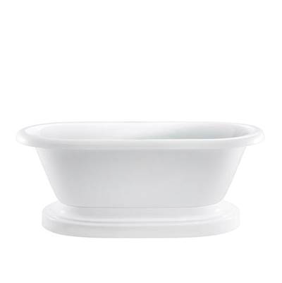 Barclay Carlotta Acrylic Double Roll Tub - 61'' - Base - No Holes in White