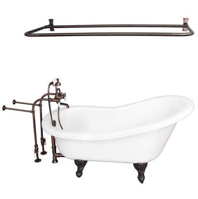 Barclay 67" Acrylic Slipper Tub - Shower Filler in Oil Rubbed Bronze