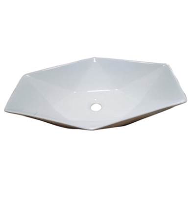 Barclay Angelina 25'' Wide Hexagon Vessel Bathroom Sink in White