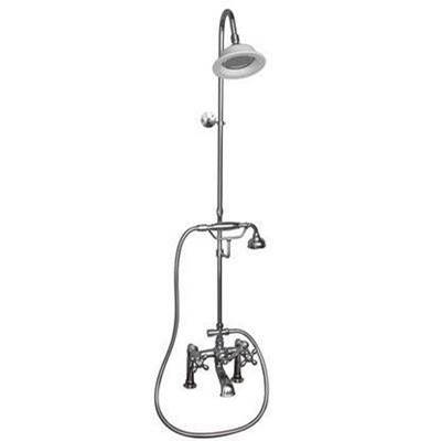 Barclay Elephant Spout, Riser, Shower Head, Hand Shower, Cross Handles in Matte Black