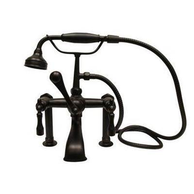Barclay Elephant Spout Tub And Shower Faucet - Metal Lever Handles - 60'' Hose in Matte Black