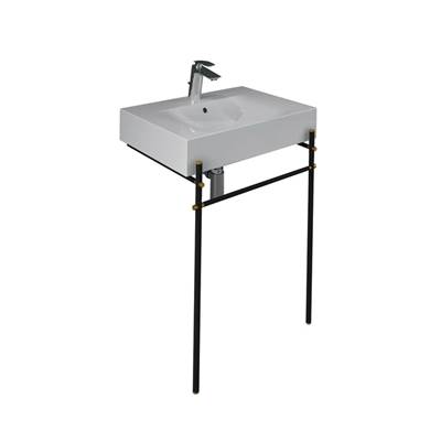 Barclay Des 610 Lavatory Console - 1-Hole - White in Matte Black