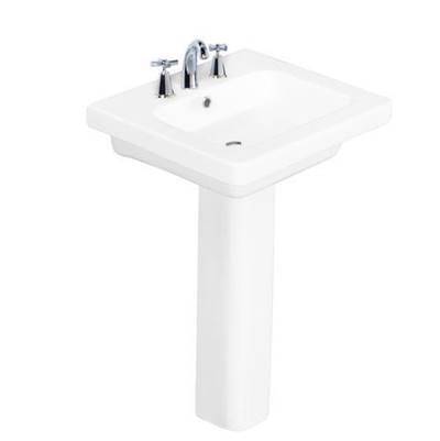 Barclay Resort 650 Pedestal Bathroom Sink - 4" Center Set in White