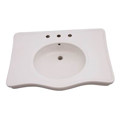 Barclay Milano Deluxe Console Basin - 8" Center-to-Center in White