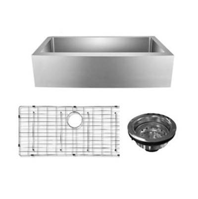 Barclay Adelphia 27" Single Bowl Curved Apron Front Farmhouse Kitchen Sink in Gold