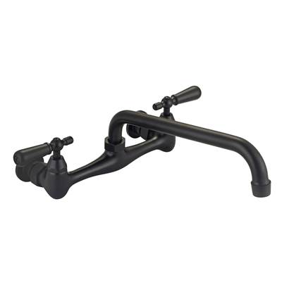 Barclay Dollie Wall Mount Pot Filler Lever Handle - 10" Reach - 1.8 GPM in Matte Black