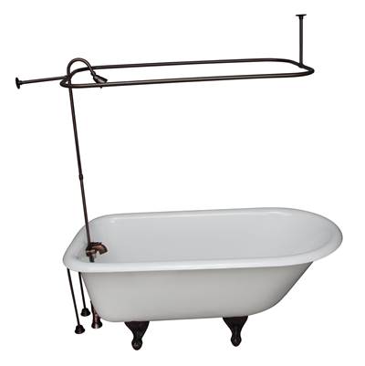 Barclay Roll Top Soaking Tub - 55" - Tub Filler in Oil Rubbed Bronze