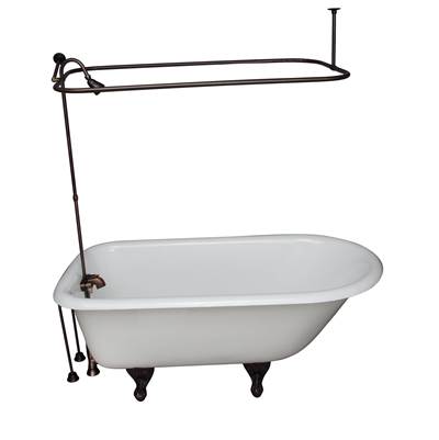 Barclay Roll Top Soaking Tub - 55" - Tub Filler in Oil Rubbed Bronze