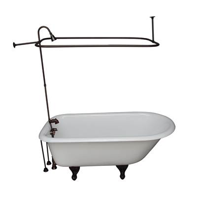 Barclay Roll Top Soaking Tub - 55" - Tub Filler in Oil Rubbed Bronze