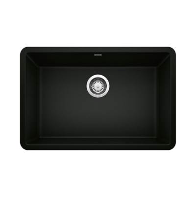 Blanco Precis Undermount Single Bowl Kitchen Sink - 27" - Silgranit in Coal Black