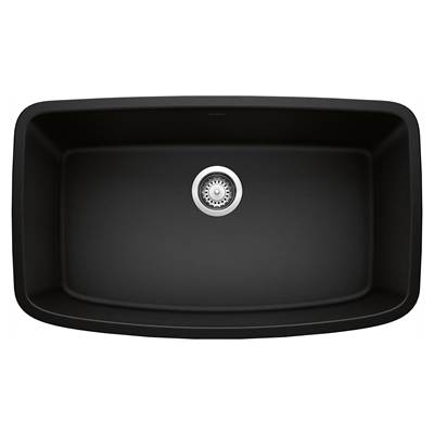 Blanco Valea Undermount Super Single Kitchen Sink - 32" - Silgranit in Coal Black