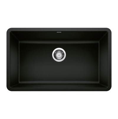 Blanco Precis Undermount Single Bowl Kitchen Sink - 30" - Silgranit in Coal Black