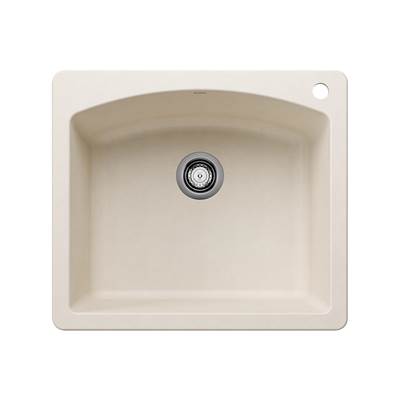 Blanco Diamond Silgranit Dual Mount Kitchen Sink - 25" - Single Bowl in Soft White