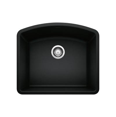 Blanco Diamond Undermount Single Bowl Kitchen Sink - 24" - Silgranit in Coal Black