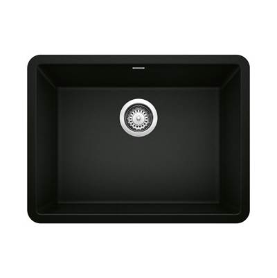 Blanco Precis Undermount Single Bowl Kitchen Sink - 24" - Silgranit in Coal Black