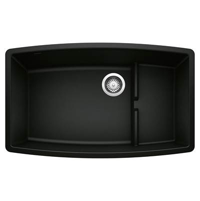 Blanco Performa Cascade Undermount Single Bowl Kitchen Sink with Colander - 32" - Silgranit in Coal Black