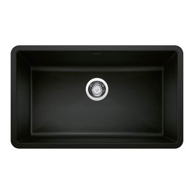Blanco Precis Undermount Super Single Kitchen Sink - 32" - Silgranit in Coal Black