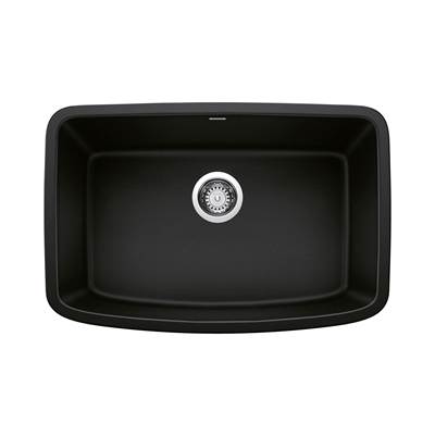 Blanco Valea Undermount Single Bowl Kitchen Sink - 27" - Silgranit in Coal Black