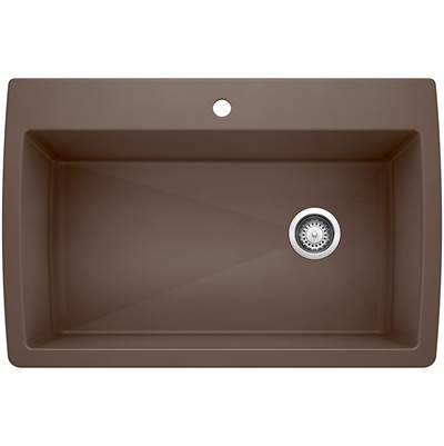 Blanco Diamond Silgranit Dual Mount Kitchen Sink - 33.5" - Super Single in Cafe