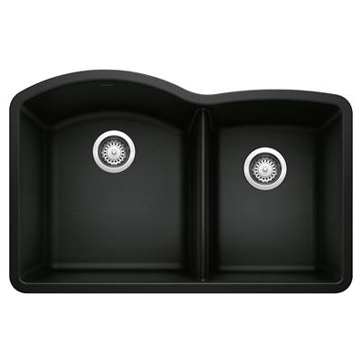 Blanco Diamond 32" Undermount Double Bowl Sink - 60/40 - Silgranit in Coal Black