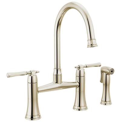 Brizo The Tulham® Kitchen Bridge Faucet - Side Spray - 1.8 GPM in Polished Nickel