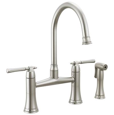 Brizo The Tulham® Kitchen Bridge Faucet - Side Spray - 1.8 GPM in Stainless