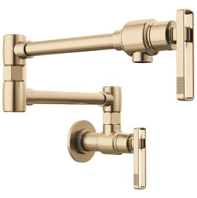 Brizo Kintsu® Wall Mount Pot Filler with Knob Handle in Luxe Gold