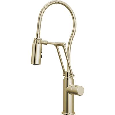 Brizo Odin® Articulating Kitchen Faucet - Less Handle - Finished Hose in Polished Nickel