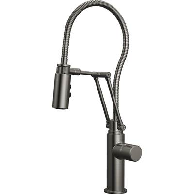 Brizo Odin® Articulating Kitchen Faucet - Less Handle - Finished Hose in Luxe Steel