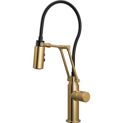 Brizo Odin® Articulating Kitchen Faucet - Less Handle in Polished Gold