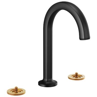 Brizo Kintsu® Widespread Bathroom Sink Faucet with Arc Spout - 1.5 GPM in Matte Black