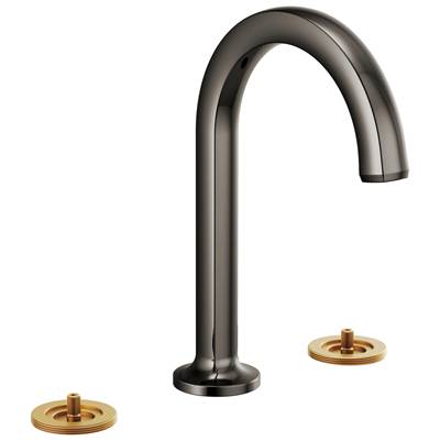 Brizo Kintsu® Widespread Bathroom Sink Faucet with Arc Spout - 1.2 GPM in Brilliance Black Onyx