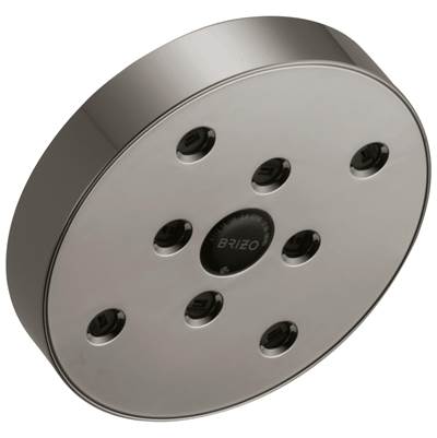 Brizo Universal Showering 5" Linear Round H2Okinetic Wall Mount Showerhead - 1.75 GPM in Brilliance Black Onyx