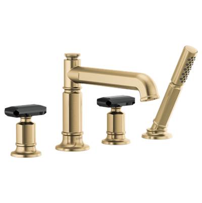 Brizo Invari Tub Faucet with Hand Shower - Less Handles - 1.75 GPM in Luxe Gold