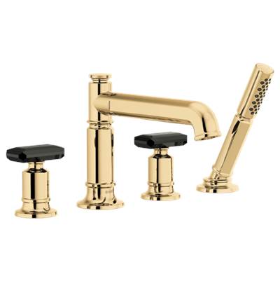 Brizo Invari Tub Faucet with Hand Shower - Less Handles - 1.75 GPM in Polished Gold