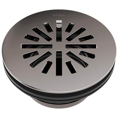 Brizo 4'' Round Prefab Shower Drain in Brilliance Black Onyx