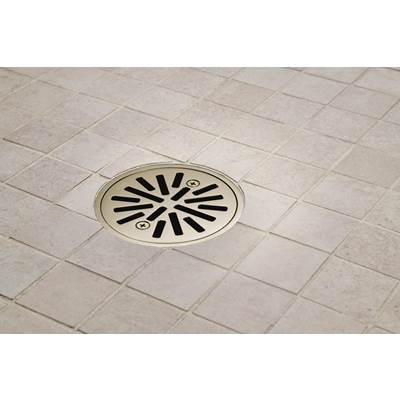 Brizo 4" Round Shower Drain - Tile-In in Polished Nickel