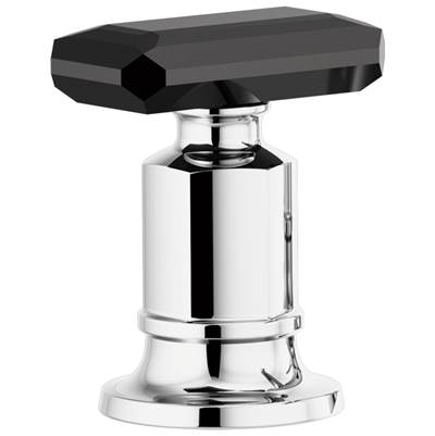 Brizo Invari® Roman Tub Faucet - Black Crystal Knob Handle Kit in Polished Chrome With Black Crystal