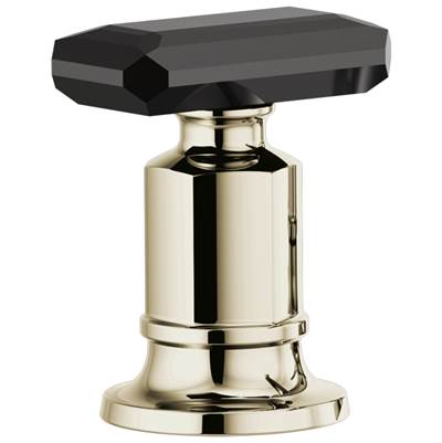 Brizo Invari® Roman Tub Faucet - Black Crystal Knob Handle Kit in Polished Nickel