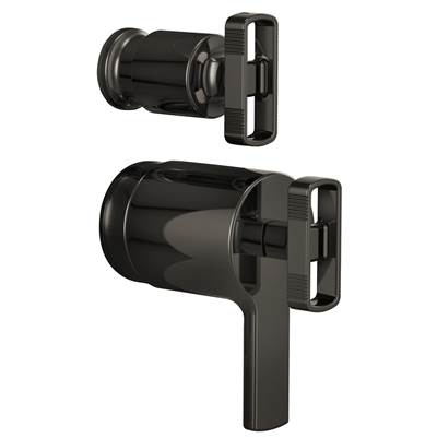 Brizo Kintsu® TempAssure Thermostatic Valve with Diverter Trim Handle - Knob in Brilliance Black Onyx