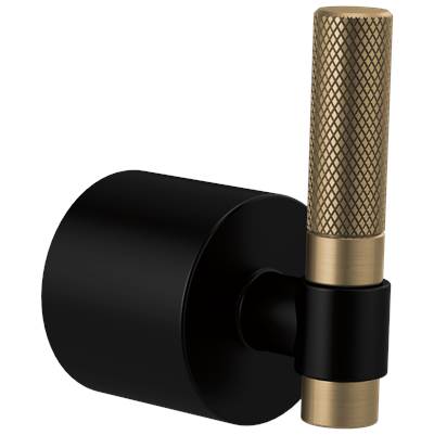 Brizo Litze® Freestanding Tub Filler - Single-Handle T-Lever in Matte Black With Luxe Gold