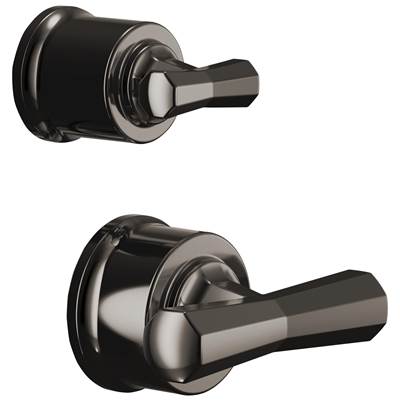 Brizo Beauclere™ Pressure Balance Trim with Integrated Diverter - Cross Handle in Brilliance Black Onyx