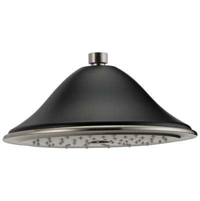Brizo Traditional Round Raincan Showerhead - 2.5 GPM in Luxe Nickel With Matte Black